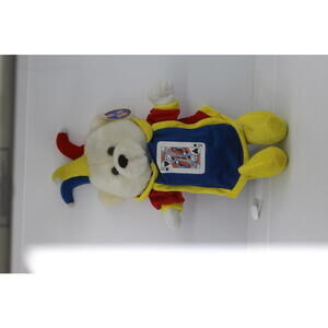 Vintage Animal Pals Jester Bear Plush 1995 Kuddle Me Toys King of Spades